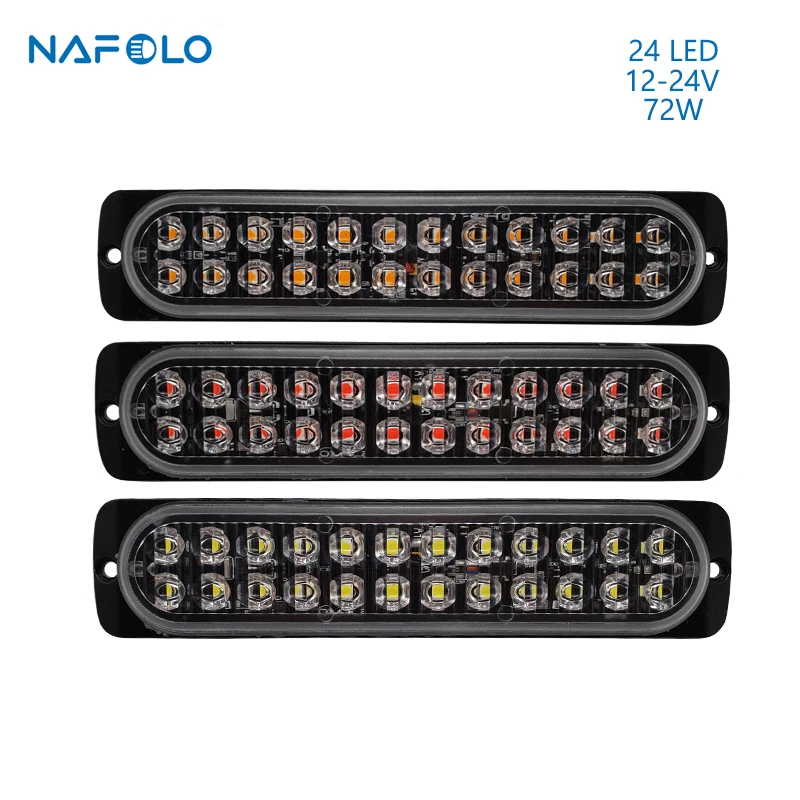 

24 LED 72W Ultra-thin Strobe Light Car Motorcycle Truck Side Emergency Warning Flashing Lamp Truck Trailers Police Light Flasher