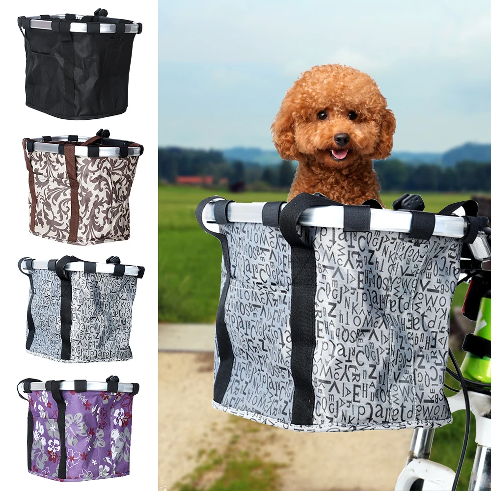 Pet Carrier Bag Bicycle Basket Pouch For Dog Cat Bike Bags Aluminum Alloy Front Seat | Дом и сад