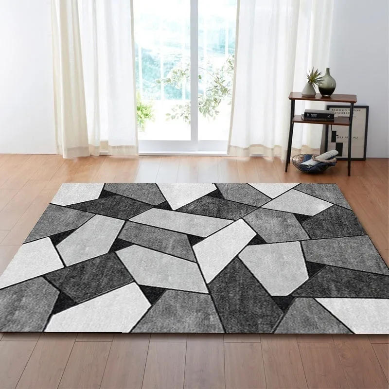 

Geometric Print Carpet for Living Room Sofa Area Rugs Modern Home Decor Anti-slip Washable Bedroom Bedside Floor Mat Carpets