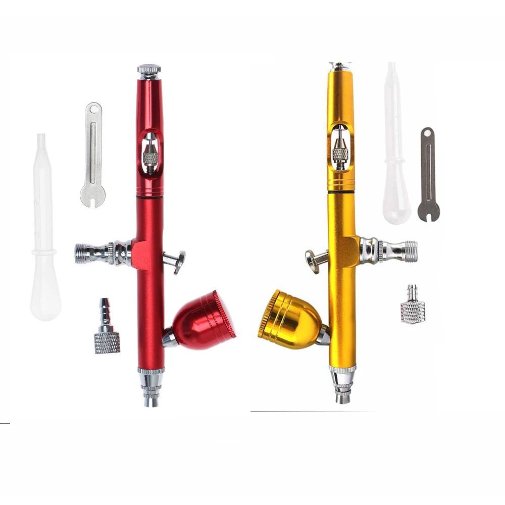 Аэрограф 0 3 мм красно золотого распылителя мини распылитель краски из металла