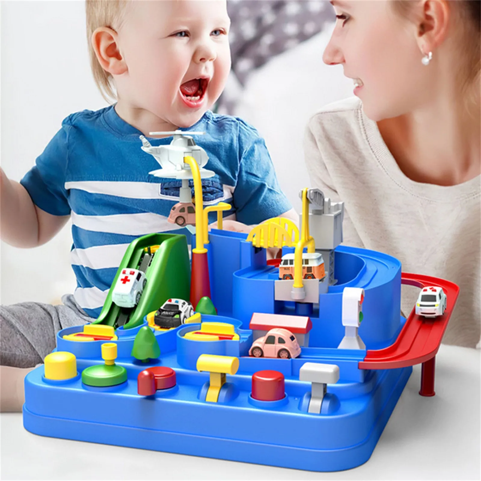 Игрушечный автомобиль пластиковый трек для детей и родителей развивающие