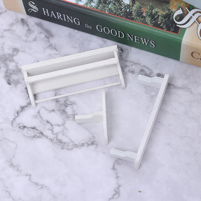 

1:12 Doll House Wall Shelf Miniature Furniture For Dollhouse Wooden Wall Shelf Mini Dollhouse Bathroom Accessories