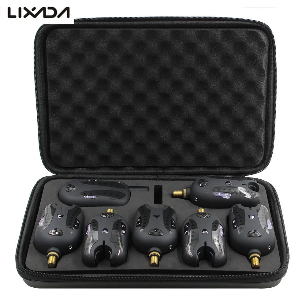 

Комплект сигнализаторов Lixada для рыбалки, 2/3/4/6 беспроводных цифровых приемников, звуковой сигнал, светодиодный индикатор сигнала тревоги, с ...