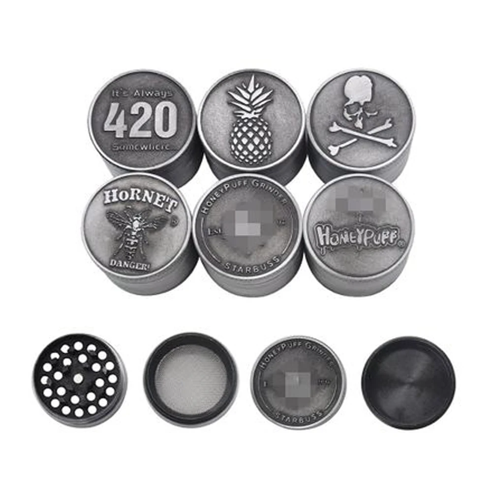 Цинковый сплав 4 слоя металлическая Дробилка Измельчитель табака контейнер для