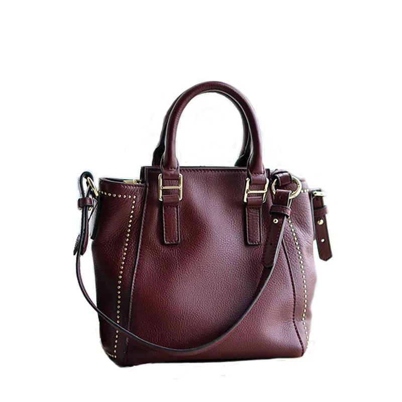 Женская сумка с заклепками из коровьей кожи | Багаж и сумки