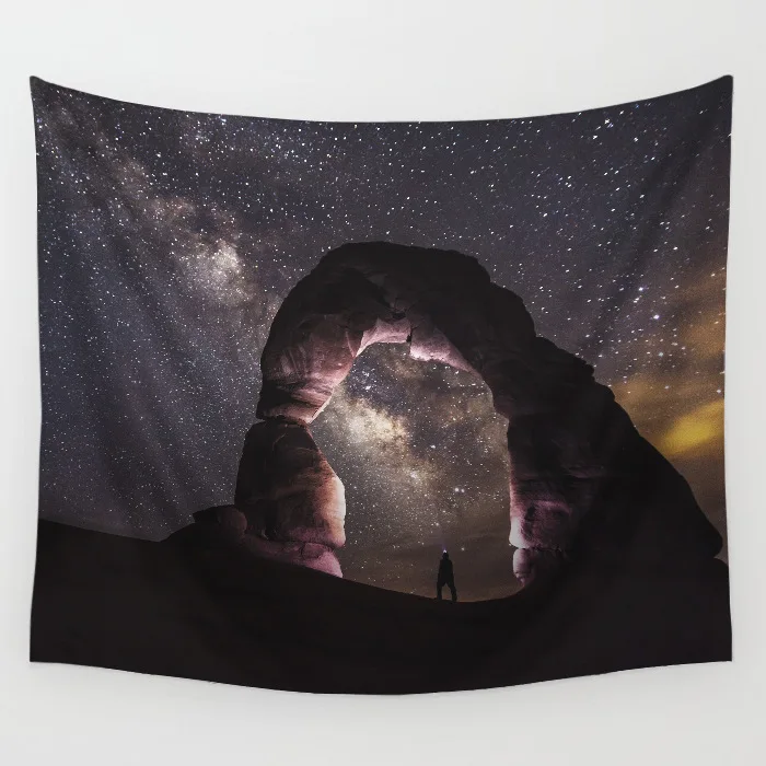 

Yaapeet 1pc Starry Sky Wall Hanging Polyester Forest Wall Tapestry Pretty Starry Sky Hanging Tapestry Mountain Home Decor