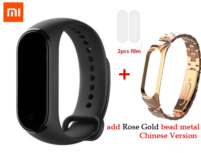 rose gold bead metal Xiaomi Mi Band 4 смарт-Браслет фитнес-браслет AI Bluetooth 5,0 AMOLED цветной сенсорный экран AI частота сердечных сокращений - Цвет: rose gold bead metal