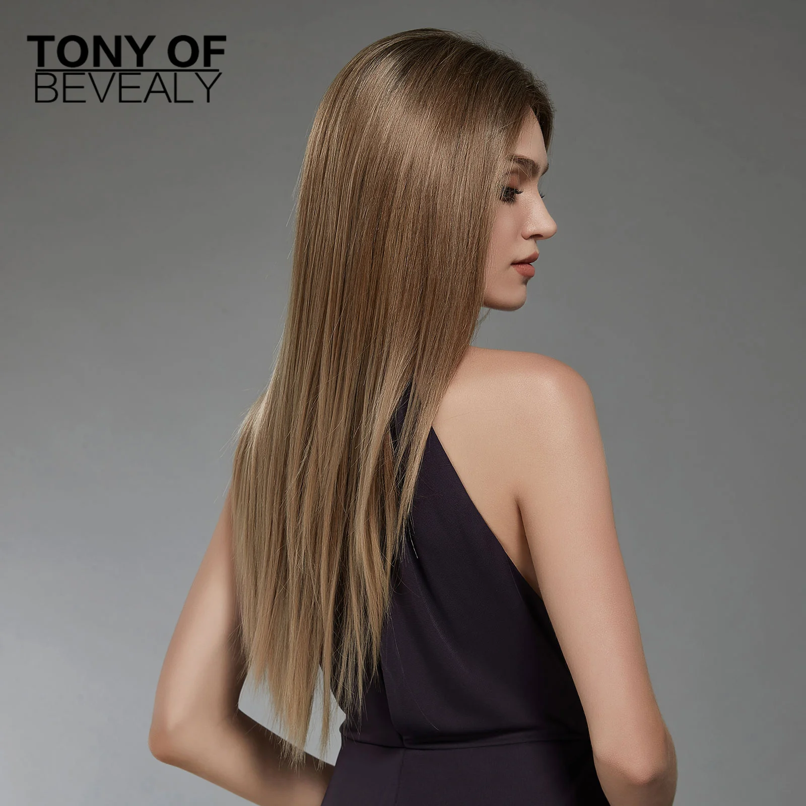 Кружевные передние парики длинные прямые светлые синтетические средняя часть