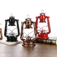 1pc vintage nostalgic classic kerosene lamp retro lantern paraffin lamp wild emergency light for camp 24 5cm in height