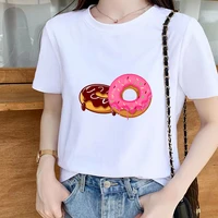 cute women summer t shirt funny doughnut print short sleeve t shirt kawaii cartoon graphic tshirts girls tops tees female