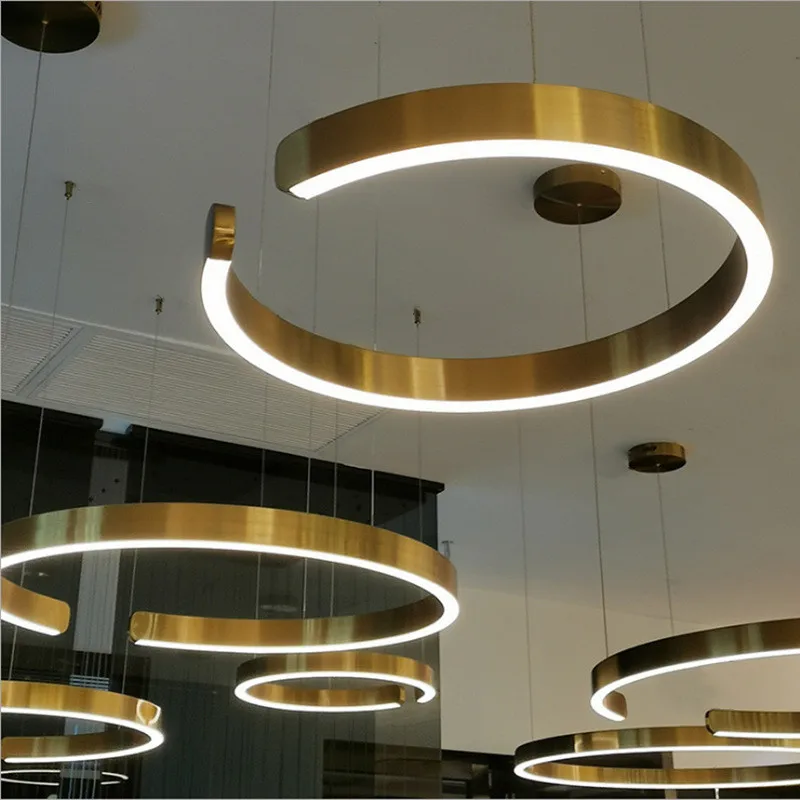 

nordic led Luxury chandelier lights Circle Rings hanging light fixture for living room home Child room kitchen bedroom decor