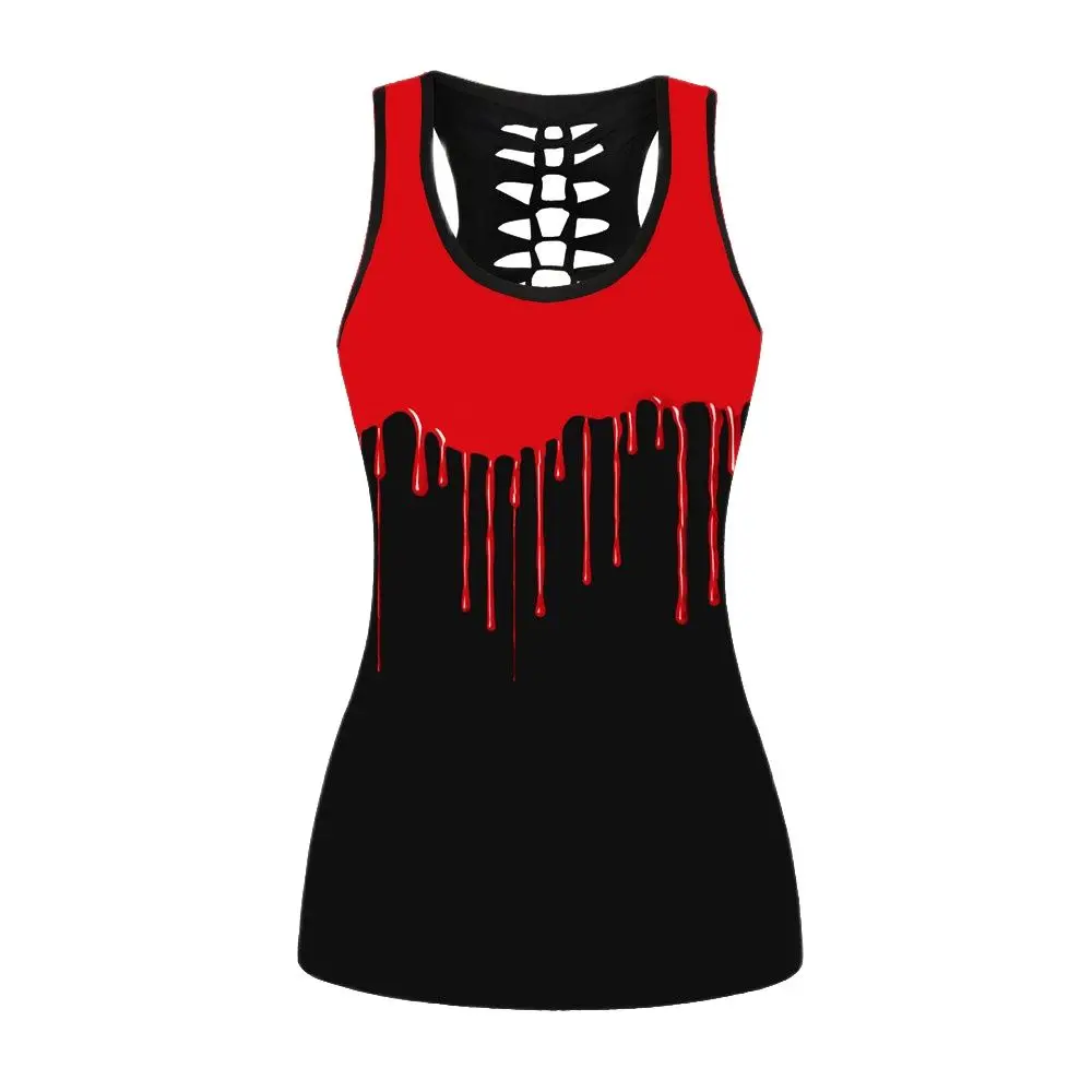 New Fitness Sleeveless Women Black Sport Tops 3 Patterns Painting Print Sepecial Design Running Vests S To 4XL Plus Size | Спорт и