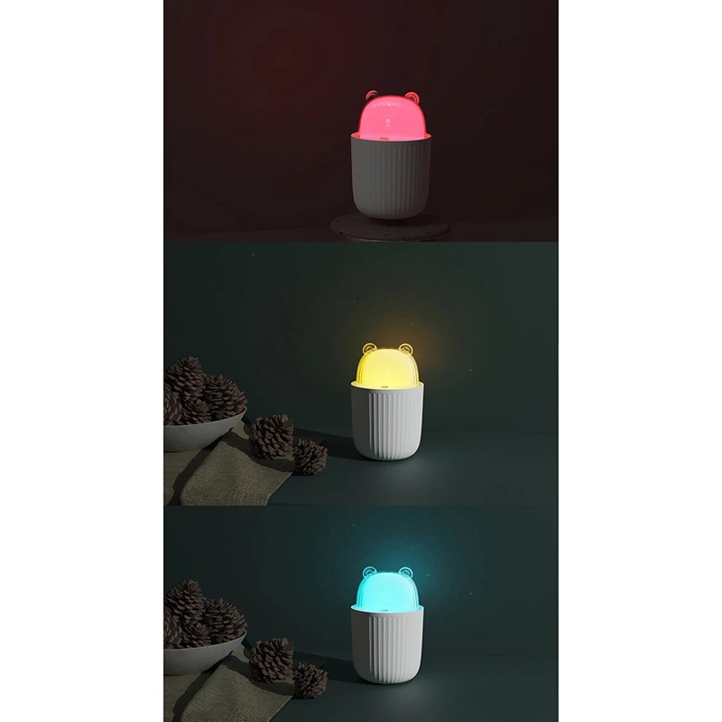 

Humidifier USB Mini Cartoon Cute Bear Air Purifier Moisturizing Humidifier with Atmosphere Light