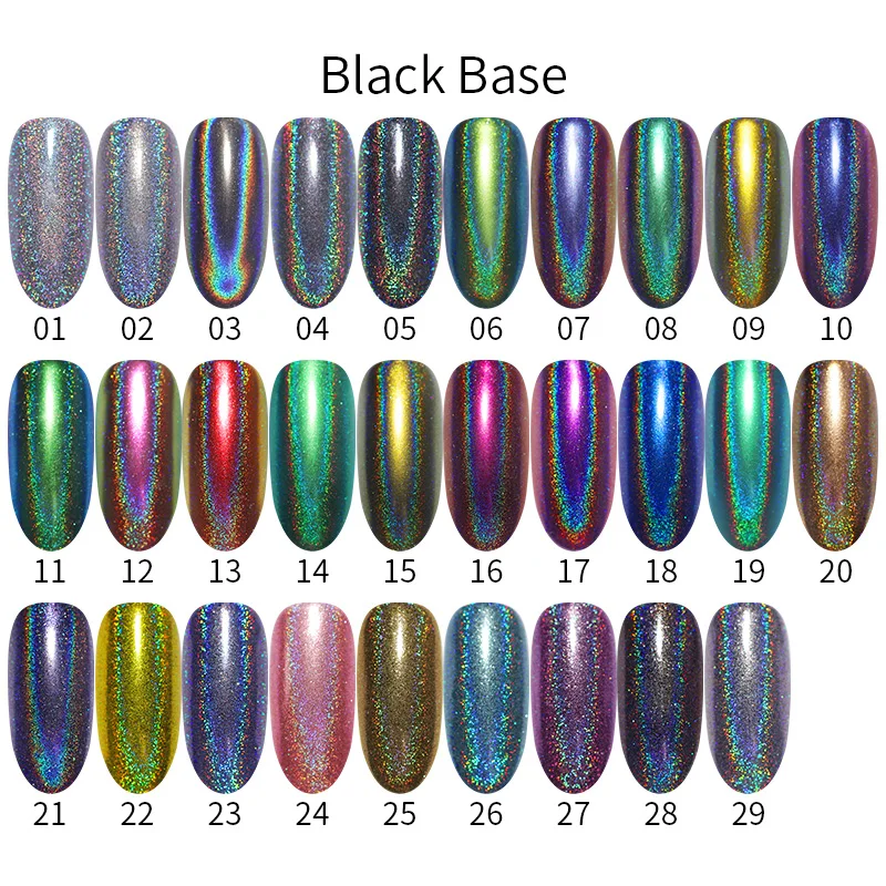 Блестящие серебряные гвозди порошок для ногтей блестящий хром Блестящий