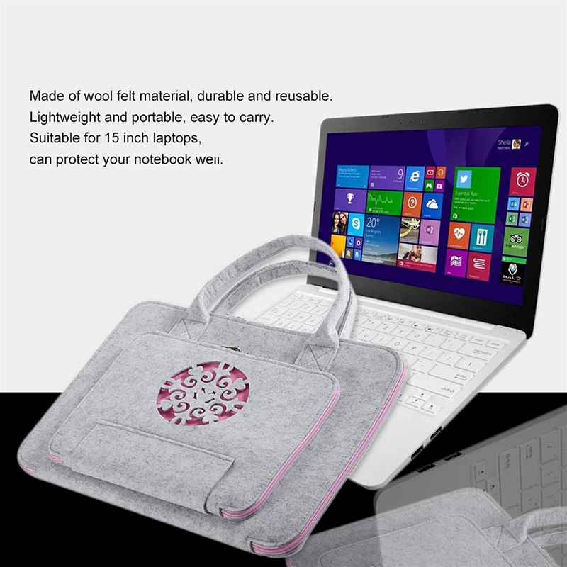 HECULAS фетровая сумка для ноутбука, портфель для ноутбука, сумка для Macbook Air Pro retina, 13/15 дюймов, чехол для мужчин и женщин, универсальный
