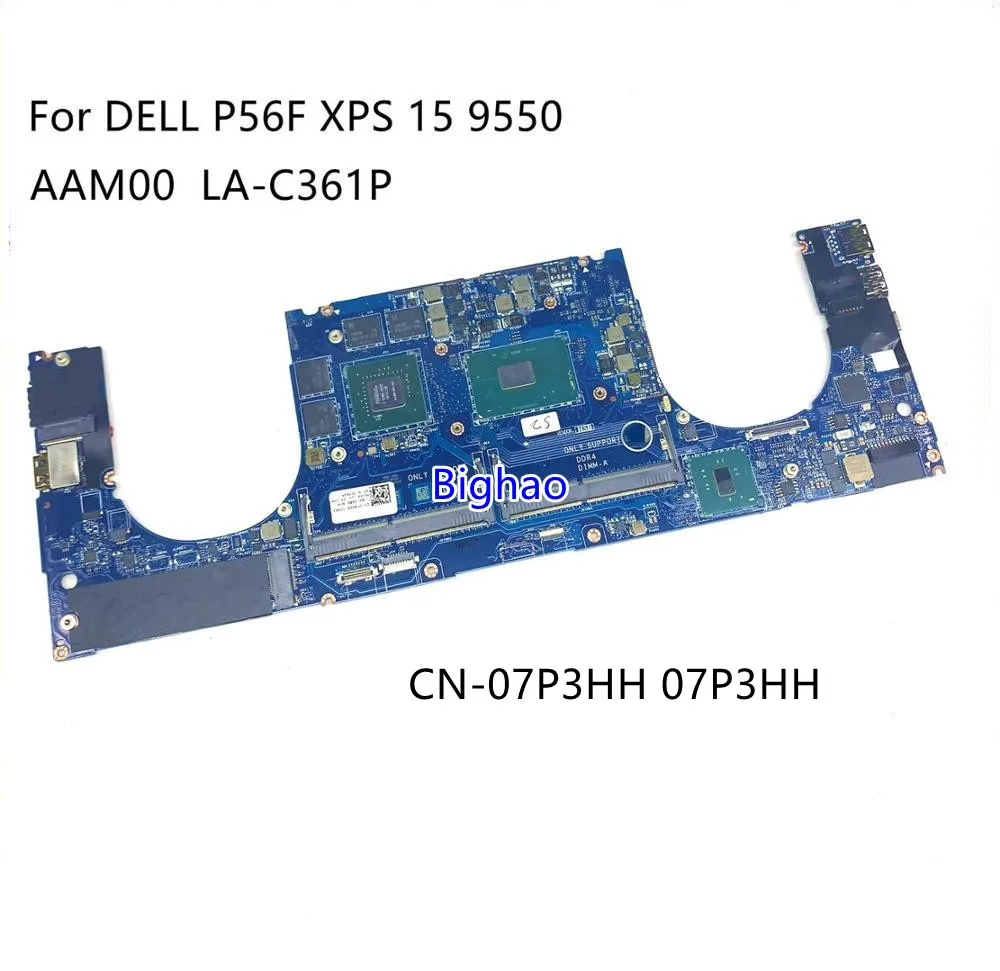

CN-07P3HH 07P3HH For DELL P56F Precision 5510 M5510 Laptop motherboard AAM00 LA-C361P W/ i5 CPU Quadro M1000M 2GB GPU 100% Test