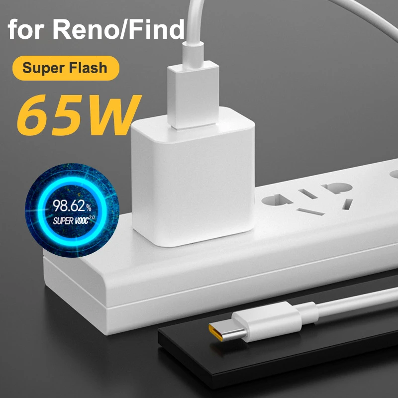 6.5A USB Type C Super Fast Charging Cable 65W 50W 6A Power Charger Wire Line for OPPO VOOC 2.0 Reno 4 5 6 Ace 2 Data Phone Cabo