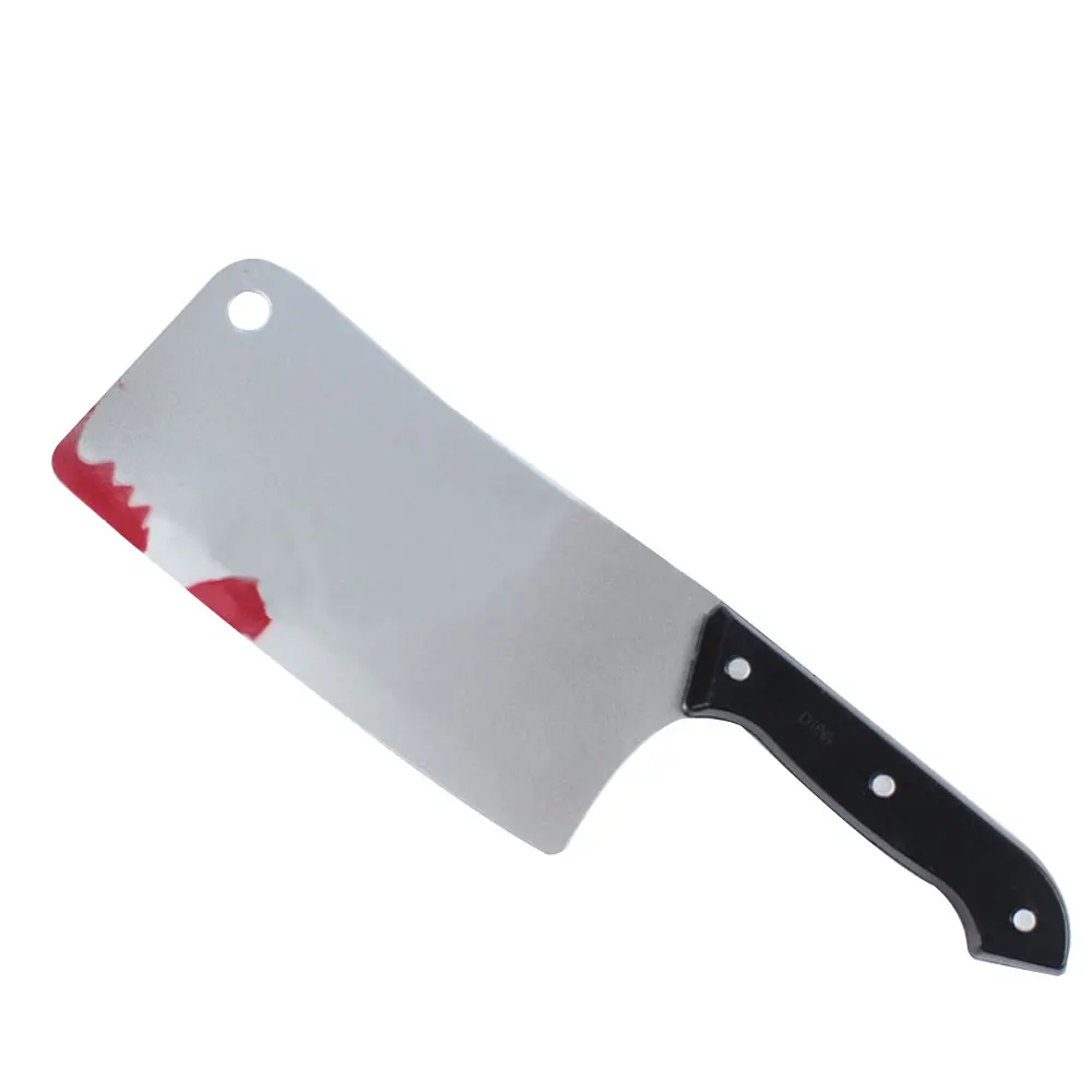 kitchen knife Украшение на Хэллоуин, пластиковые поддельные кровавые реквизит, оружие, нож, Кливер, косплей, игрушка ужасов, вечерние товары для шоу на сцене - Цвет: kitchen knife