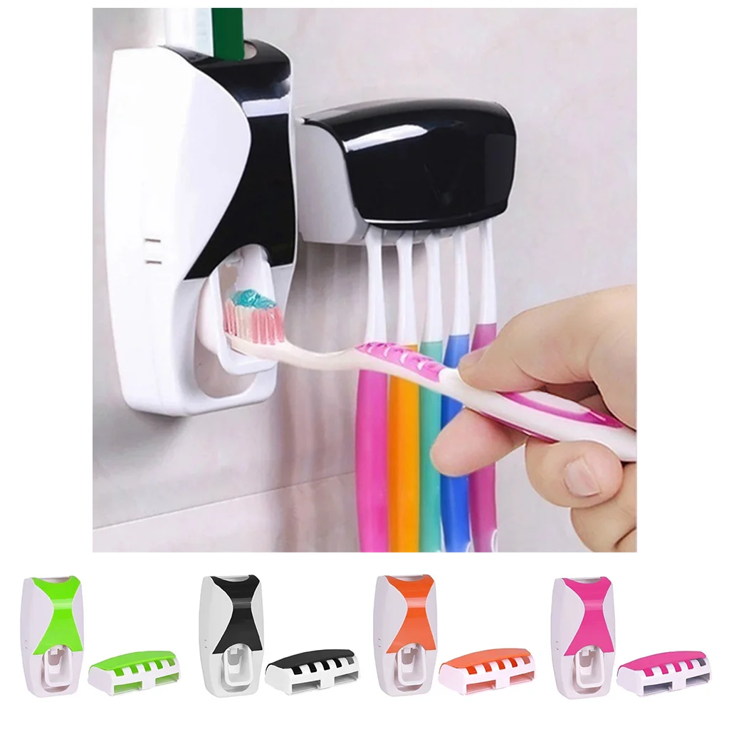Dispensador de pasta dental para baño, exprimidor, soporte para cepillo de dientes