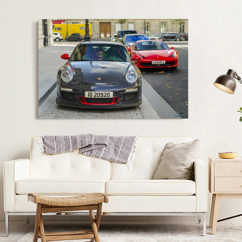 Порше и Феррари уличный супер автомобиль декоративные картины на холсте