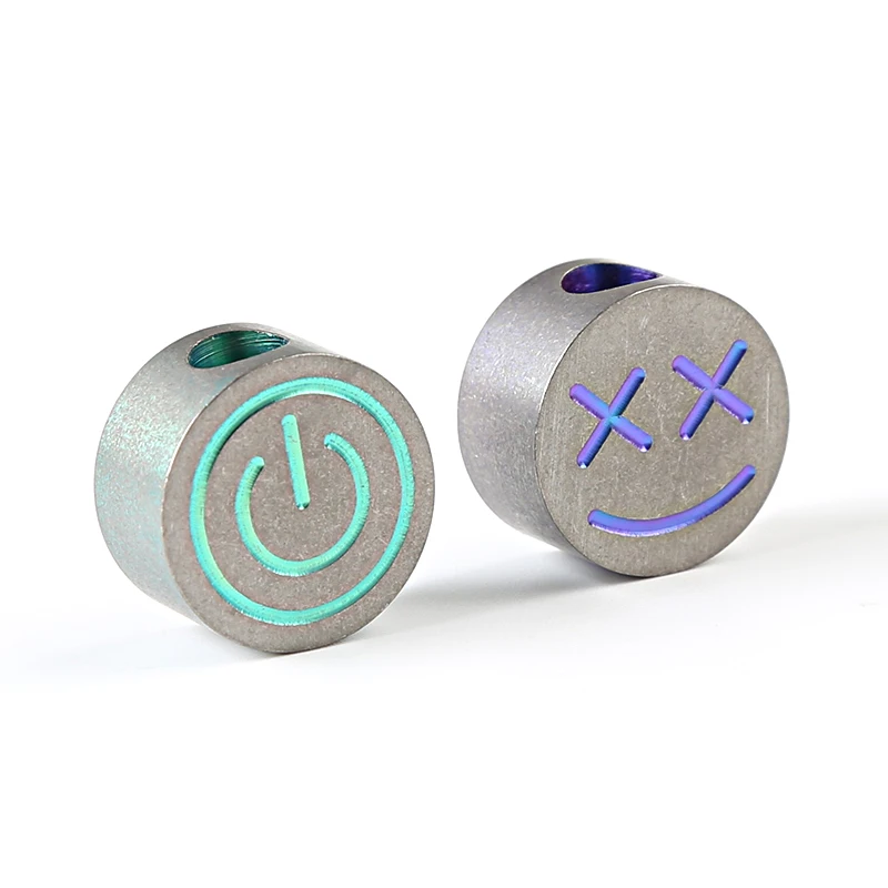 Нож в форме кнопки бусы на веревочке титановый сплав счастливый и улыбающийся