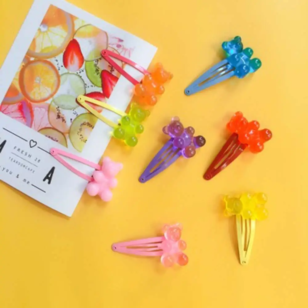 1 шт. шпильки для волос с героями мультфильмов медведь карамельные цвета в