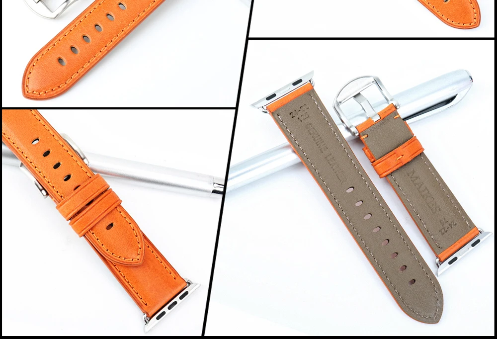 MAIKES из натуральной кожи ремешок для наручных часов для Apple Watch, версии 44 мм, 42 мм, 40 мм, 38 мм, версия 4/3/2/1 Для мужчин и Для женщин наручных часов iWatch, ремешок для часов