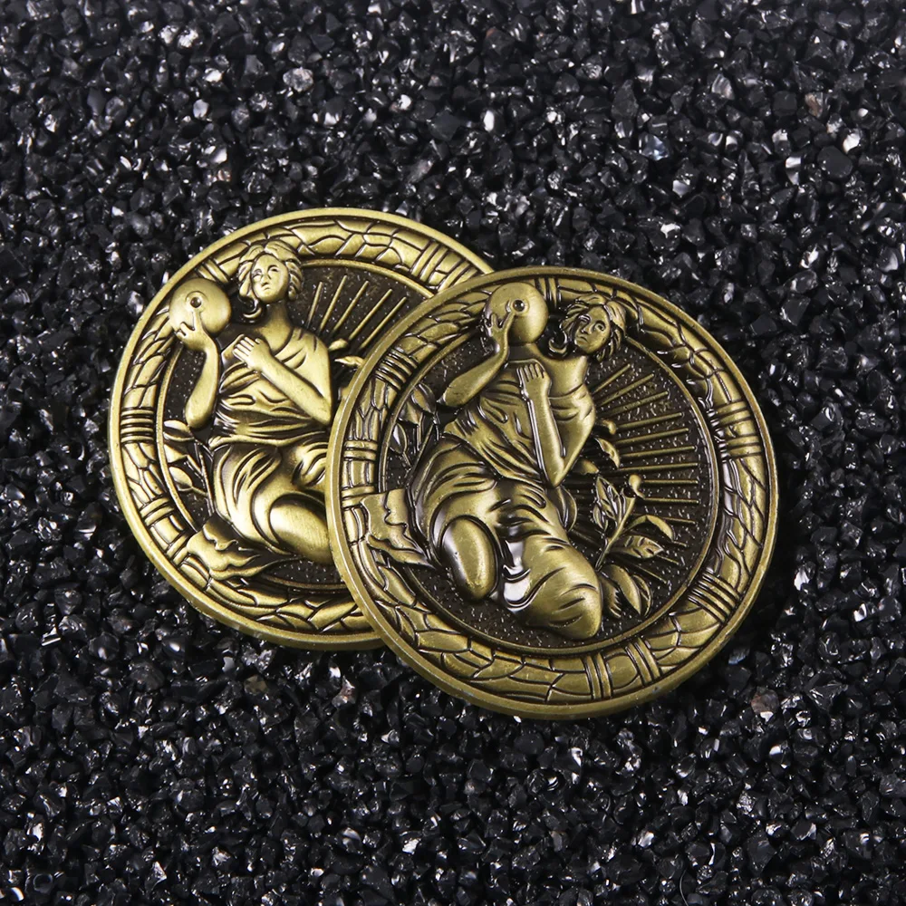 

Game Residents Evils Coins Two Sides Retro Saint Unicorn Commemorative Coin RPD Keychain For Men Collection Gift Cosplay Jewelry