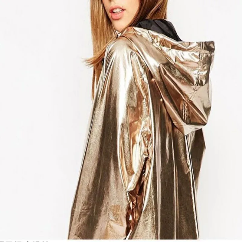 Новинка женские толстовки куртки пальто в стиле хип-хоп золотистый