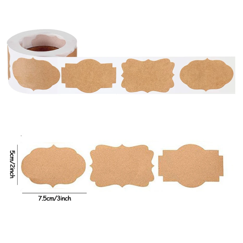 300 шт. самоклеющиеся наклейки из крафт бумаги бумажные бирки для подарков бутылок