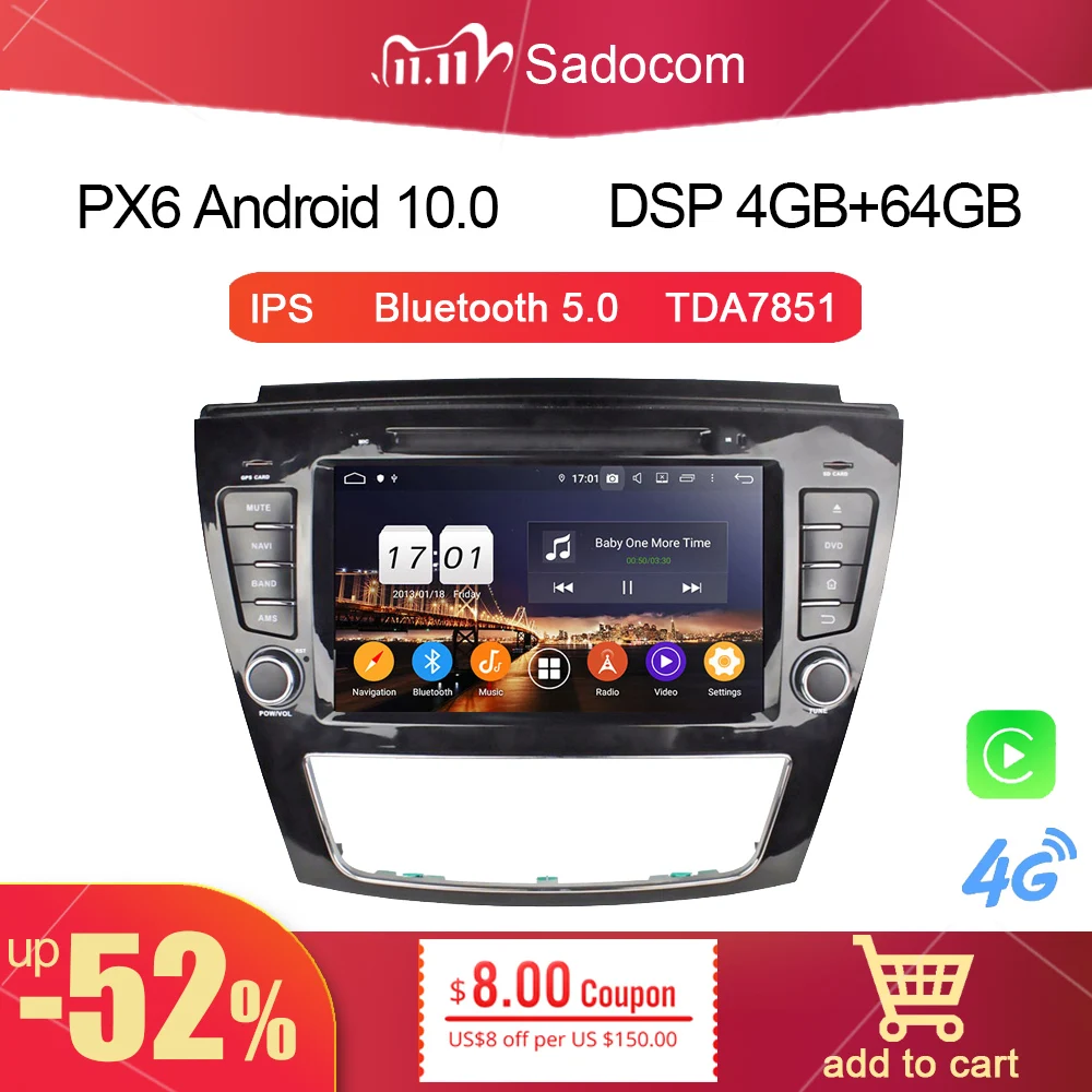 720P PX6 DSP 8 &quotAndroid 11 0 для JAC S5 hand-free USB 4 Гб + 64 ядер автомобильный DVD-плеер GPS Glonass карта