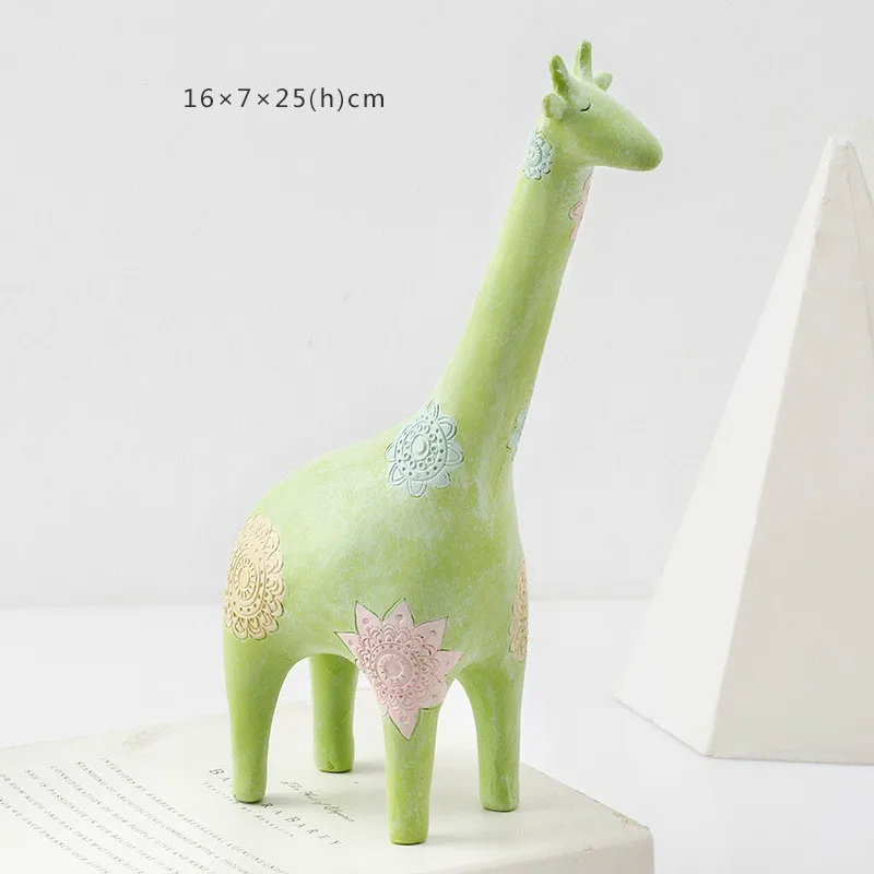 Статуэтка жирафа статуи животных из смолы домашний декор кавайные