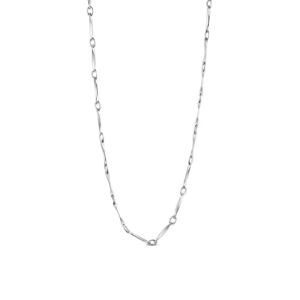 

1 pc SHEGRACE 925 Sterling Silver Chain Necklaces Carved with S925 Platinum 17.7 inch(45cm)0.8mm