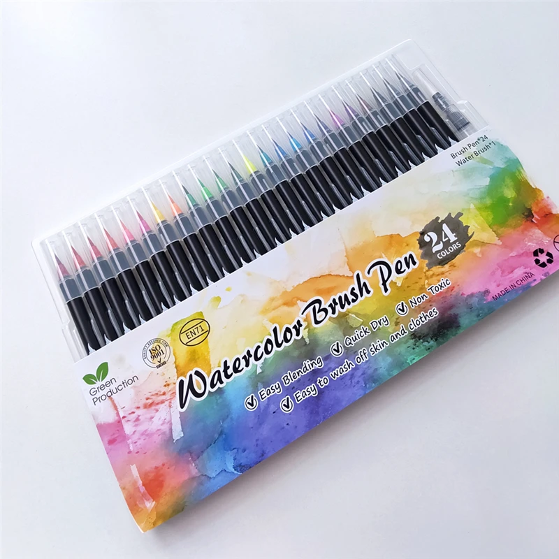 24/48 шт. акварельные ранцы для девочек и мальчиков граффити разноцветные