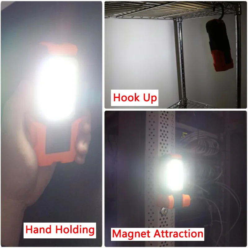 

Outdoor Hook Night Light Torch Home Hand Work Flash Light Hiking Hand COB LED Flashlight Magnetic for Car Repair Camping