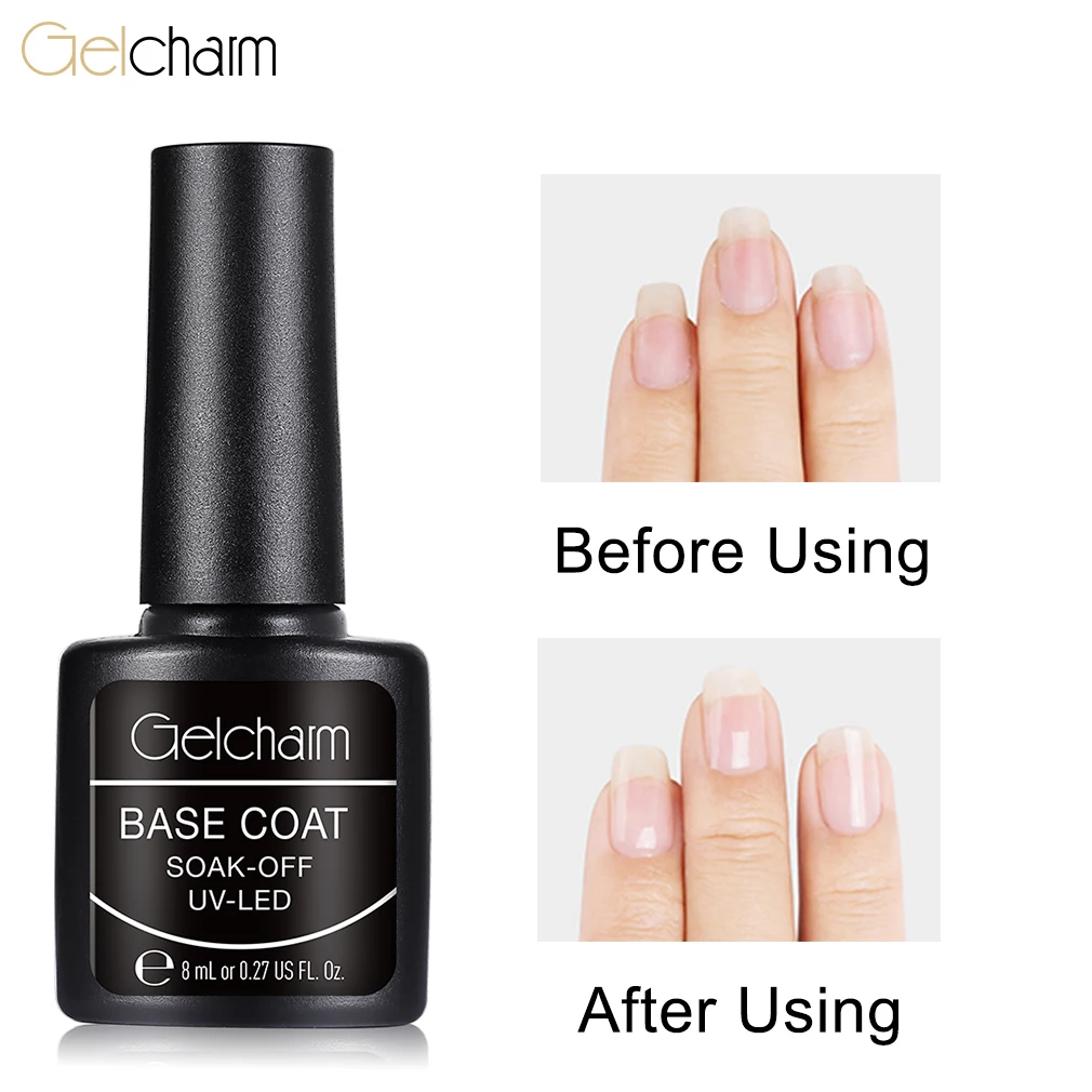 Gelcharm 8 мл прозрачное верхнее Базовое покрытие для гель-лака ногтей основа УФ