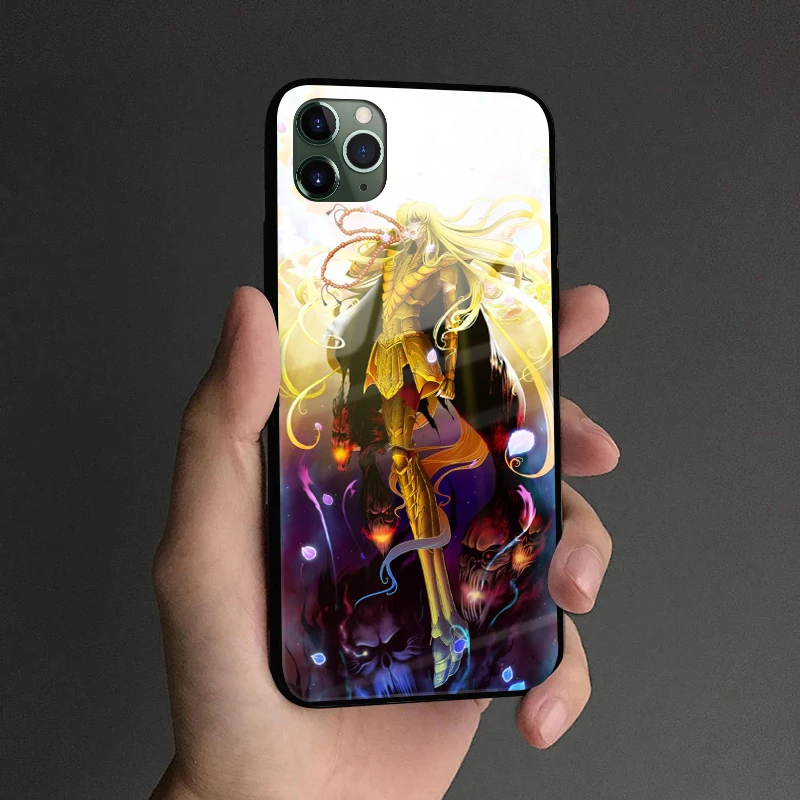 Мягкий силиконовый стеклянный чехол с аниме Virgo Shaka Saint Seiya для Apple iPhone 6 6s 7 8 Plus X XR XS