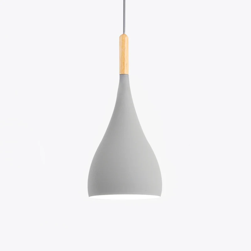 A style gray Разноцветный подвесной светильник с блеском, деревянный подвесной светильник для ресторана, кухонный светильник, современный E27 светодиодный подвесной светильник - Цвет корпуса: A style gray