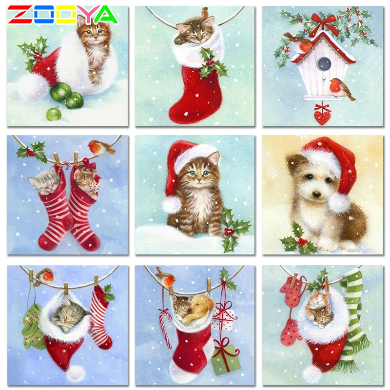 Алмазная живопись 5D сделай сам Рождественская открытка подарок полная