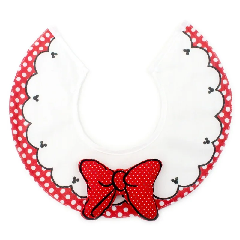 Baby Girl Lace Bibs Mickey Bow Waterproof for Toddler Infant Newborn Burp Cloths Boy Girls Stuff 360 Degree | Детская одежда и
