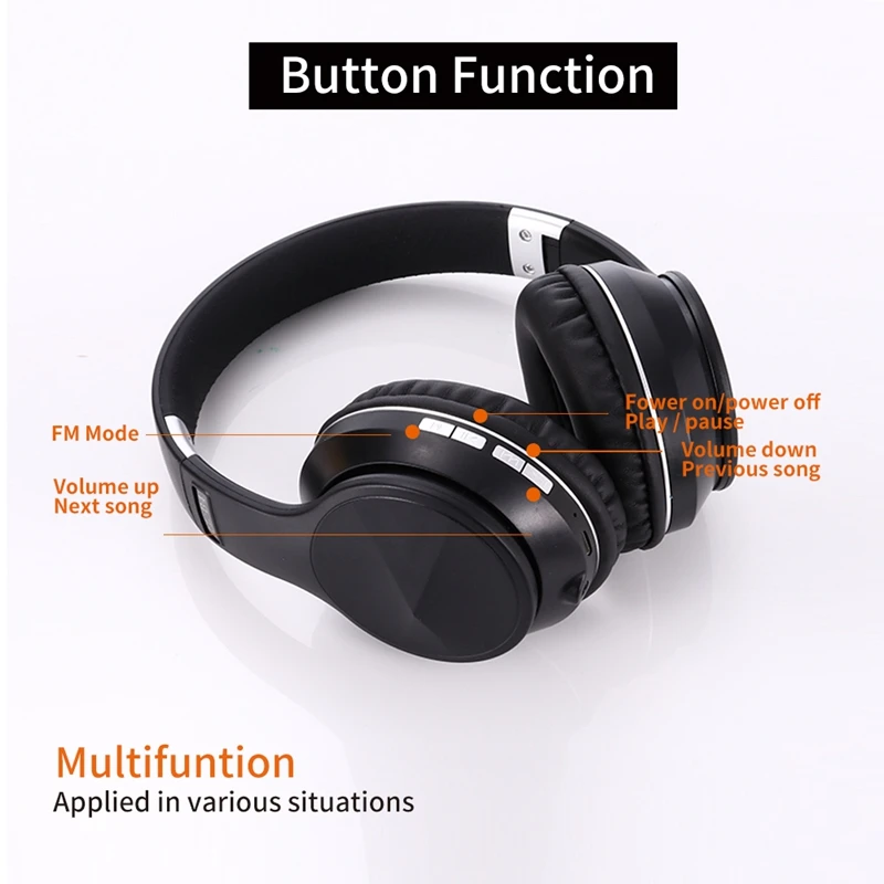 

New Wireless Bluetooth Headset, Private Model B4 Card FM Subwoofer Sports Music Bluetooth 5.0 Headset