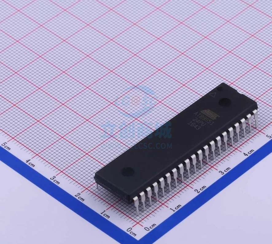 

Original authentic straight plug AT89S51-24PU 8-bit flash memory microcontroller ic chip DIP-40