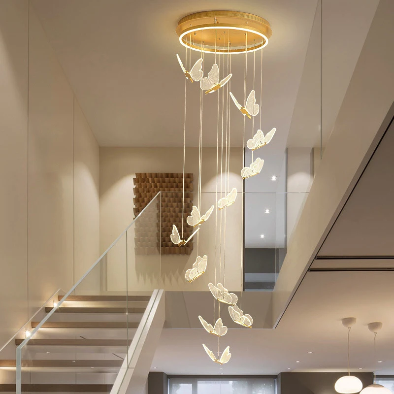 Butterfly Hanging Chandelier Pendant Modern Bedroom Light Luxury Restaurant Lighting Led Pendants Living Room Decoration Lamps