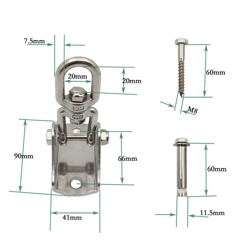 Сверхмощная фиксированная вешалка 180/360 крючок для пряжек градусов из