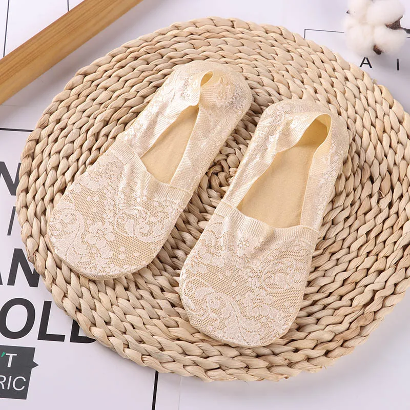 2 pairs as pic 1/2 пар модные женские носки для девочек летние носки Стиль кружевное платье с ц веточным рисунком короткие носки противоскользящ ие Невидимый лодыжки носки с принтом носки-Тапочки - Цвет: 2 pairs as pic