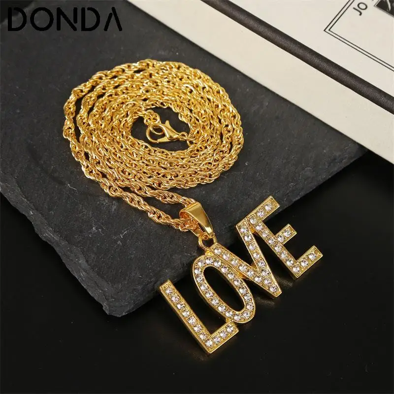 

Модное женское и мужское Ожерелье Стразы 2020, модное колье золотого и серебряного цвета с длинной цепочкой, украшения в стиле хип-хоп