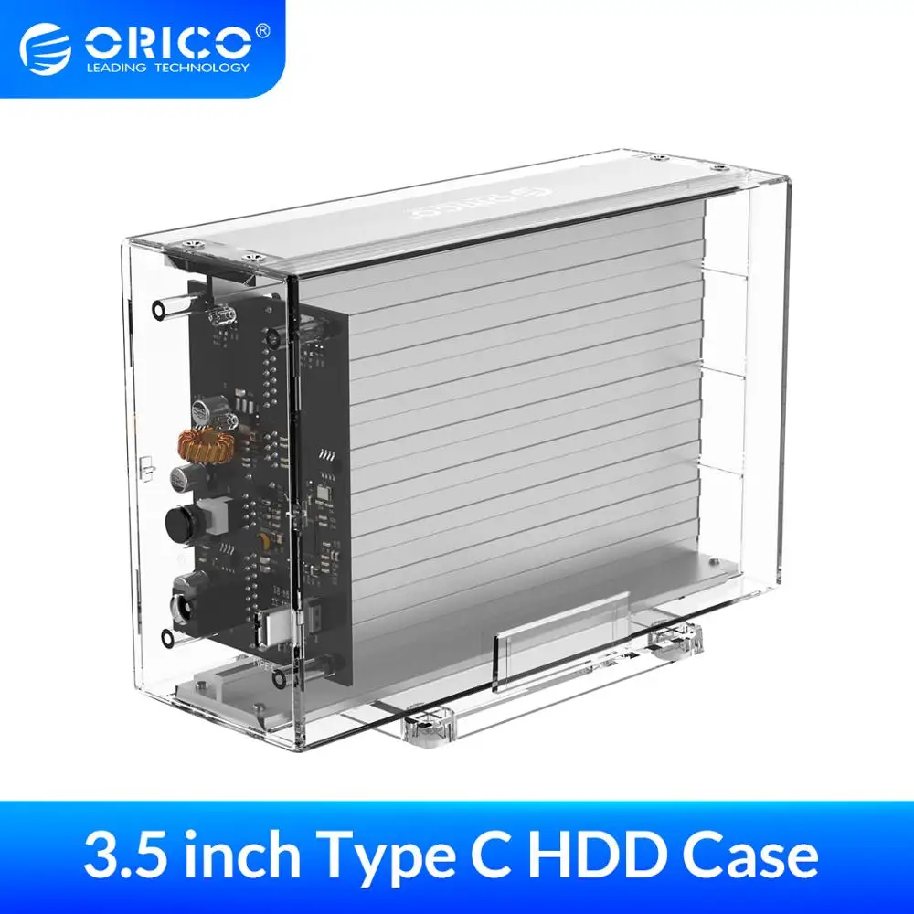 ORICO Dual Bay 3 5 ''USB C HDD чехол SATA для Type прозрачный док станция UASP 24 ТБ 6 Гбит/с