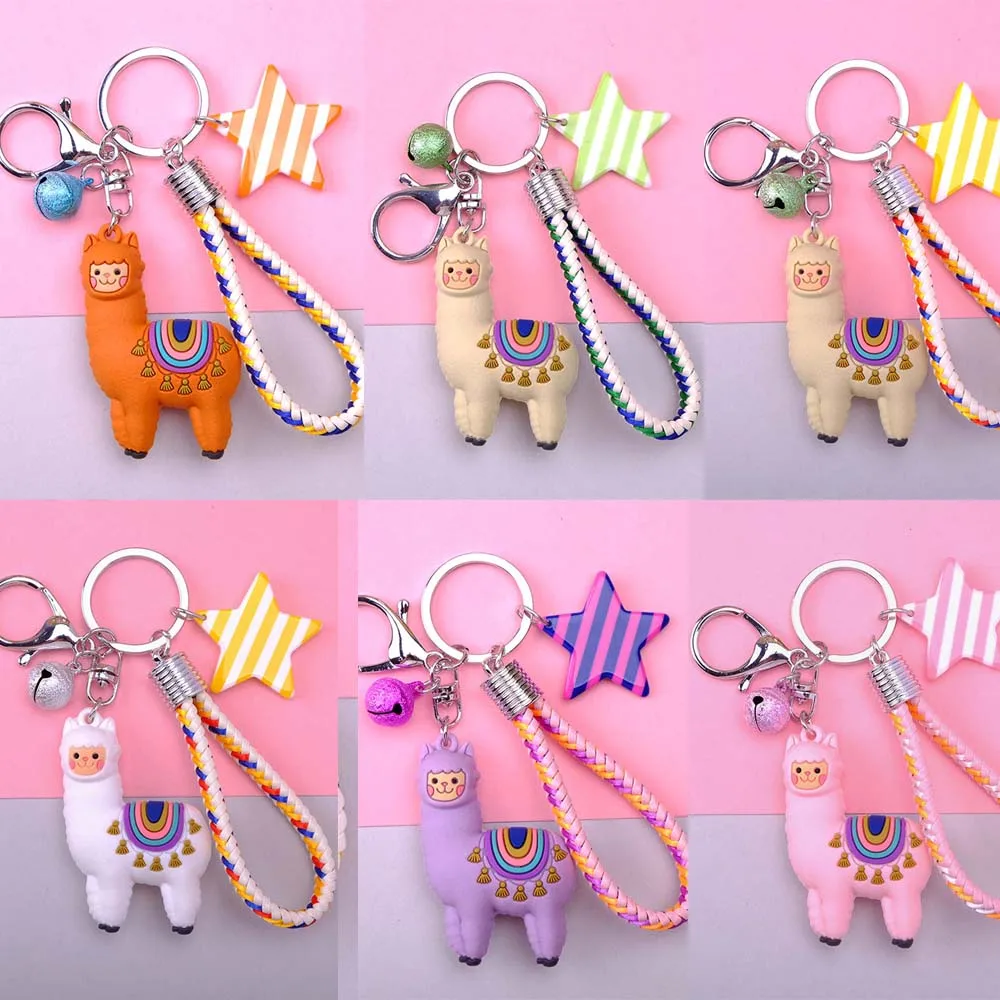 Модная резиновая трехмерная Милая альпака брелок для кукол необычная мультяшная