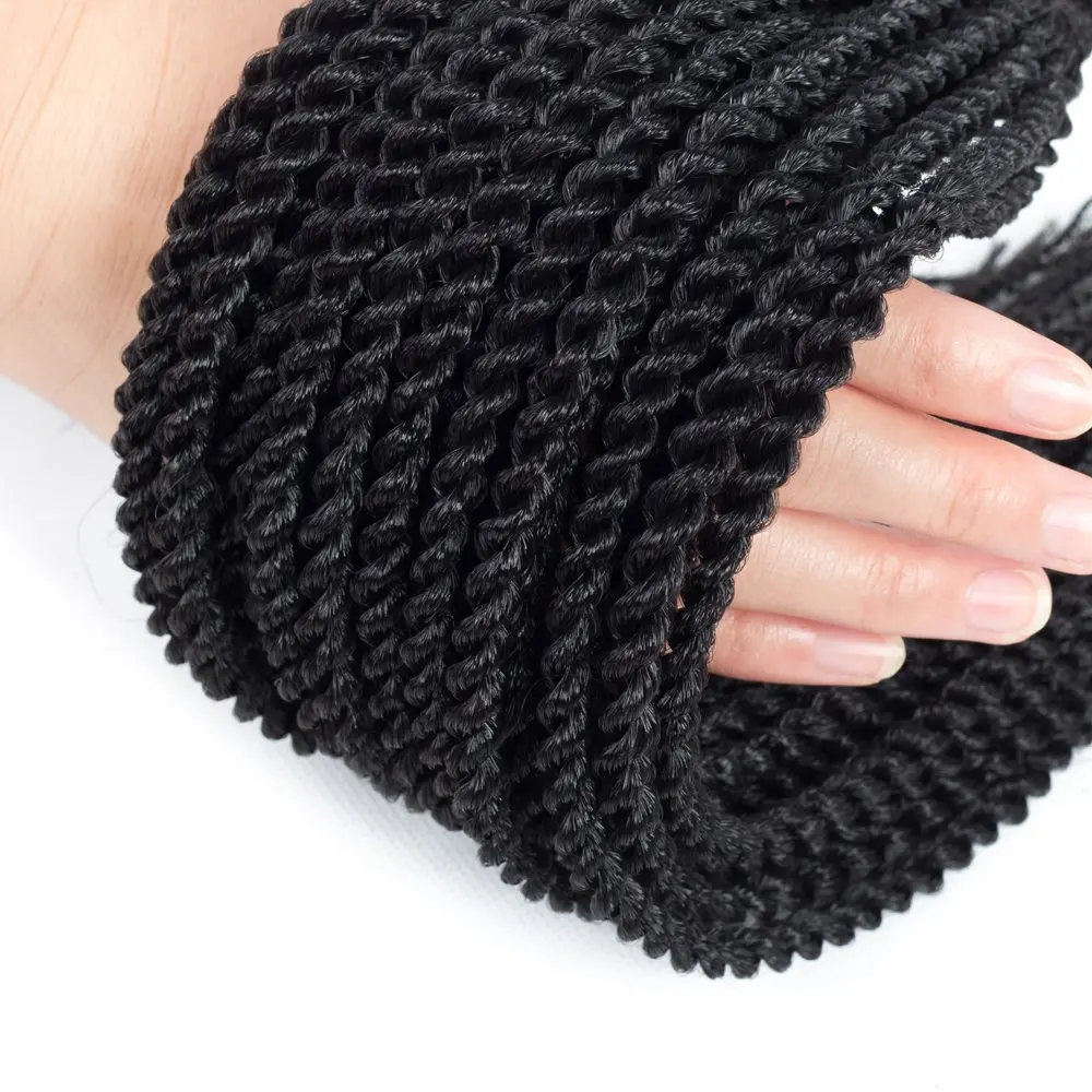 Сенегальский спиральный крючком плетеные волосы синтетический Мамбо твист