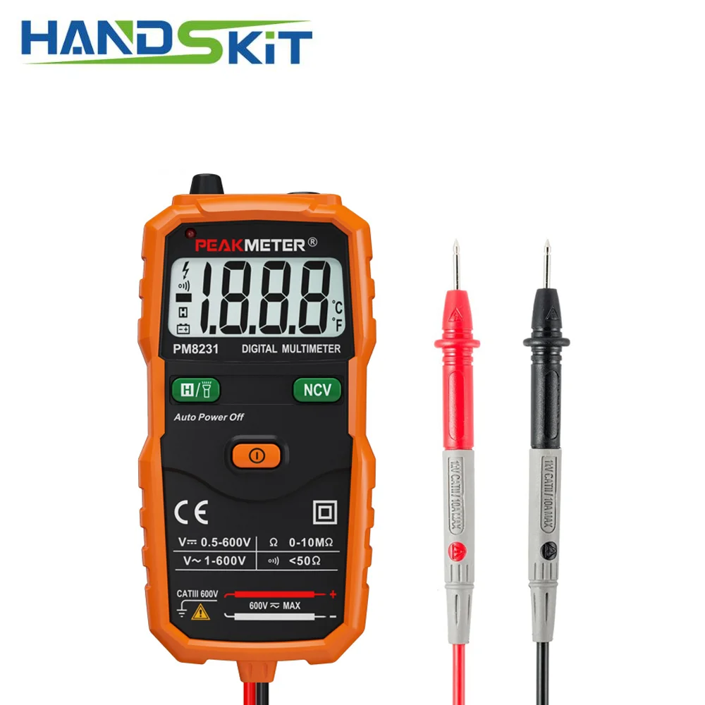 Тестер напряжения Hanskit MS8231 цифровой мультиметр мини автоматический мультитестер